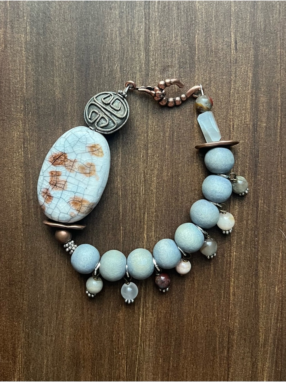 Tibetan and handmade ceramic bracelet